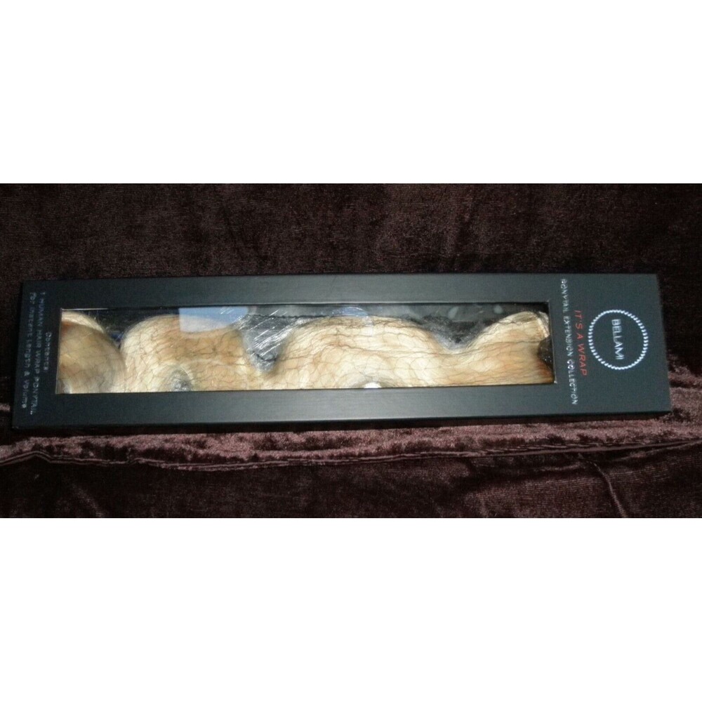 NEW BELLAMI PONYTAIL HUMAN HAIR EXTENSION WRAP BLONDE 20" LENGTH